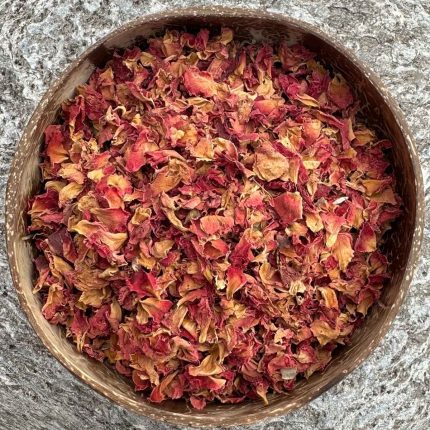 Organic Red Rose Petals in bowl